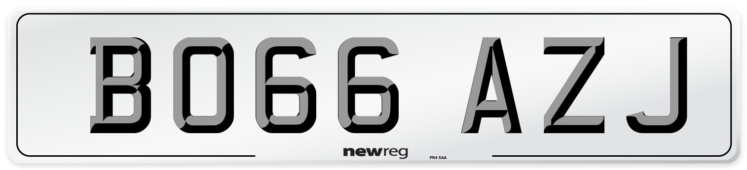 BO66 AZJ Number Plate from New Reg